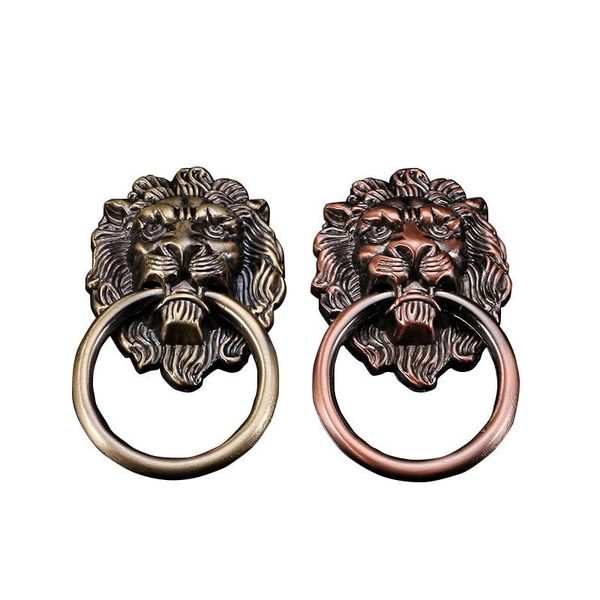 

1pc antique small chinese door handle lion knocker zinc alloy cabinet drawer knob ring pull furniture hardware handles & pulls