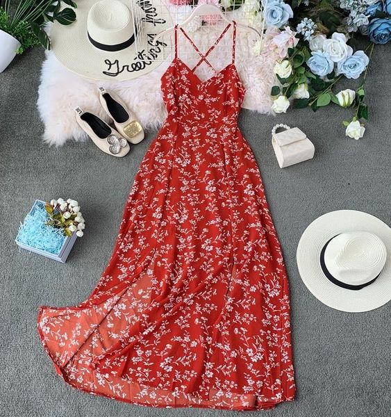 

beach skirt with crossed waist and chiffon suspender belt back dresses female flower vestidos women women's swimwear, White;black