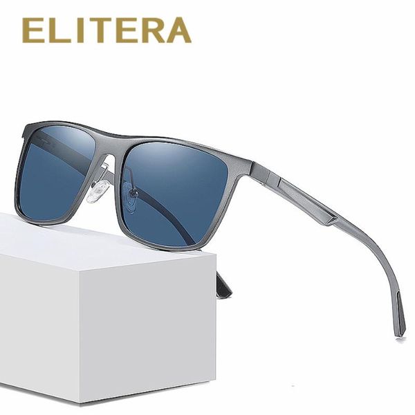 

sunglasses elitera full frame aluminum-magnesium polarized sun glasses men classic square spring leg cycling, White;black