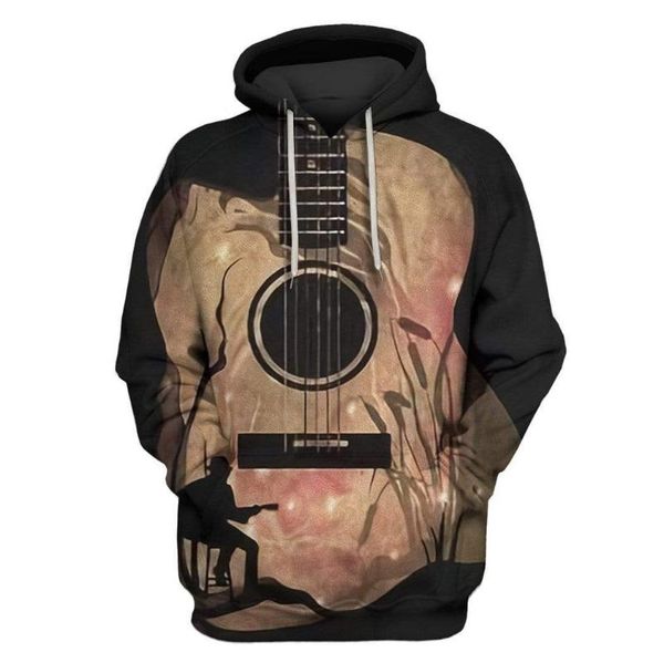 

men's hoodies & sweatshirts plstar cosmos 3dprinted est music guitar art harajuku streetwear funny unique casual hoodies/sweatshirt/z, Black