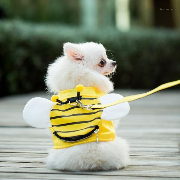 

dog collars & leashes hhbqqcute bee vest leash pet supplies chest strap cat chain shoveling poop official walking cool comfortable and breat