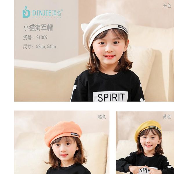 

children's beret parent baby girl's cap spring and autumn navy born hats sombrero verano turban wiosenna enfant caps &, Yellow