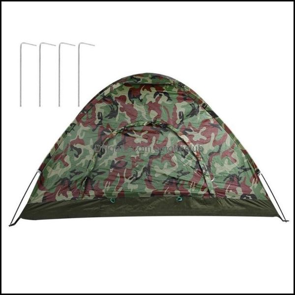 Tende Rifugi ed escursionismo Sport all'aperto Outdoor Portable Single Layer Cam Tenda Wigwam Camouflage Leggero Spiaggia Pesca Caccia Vendita