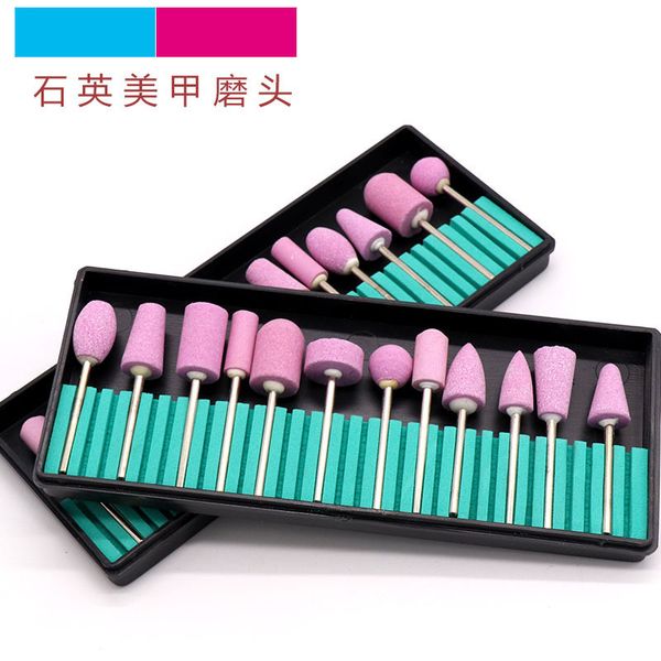 

nail ceramic set 12 pink quartz head grinding tools