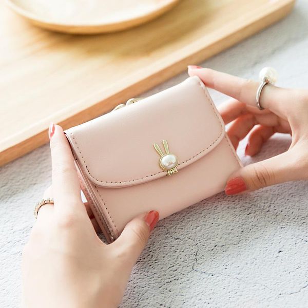 

wallets small wallet women's short style folding korean-style cute student hipster coin purse, Red;black