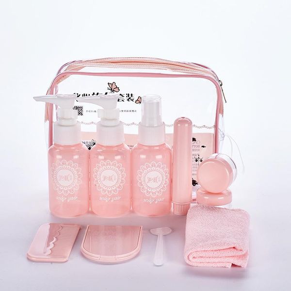 

storage bottles & jars portable travel set plastic lotion cosmetic container face cream jar spray bottle refillable dispensing tool makeup b