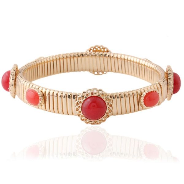 

charm bracelets 10mm spring chain bracelet plating gold copper natural stone bohemia de madera pulseira estrela elasticity wholesale, Golden;silver