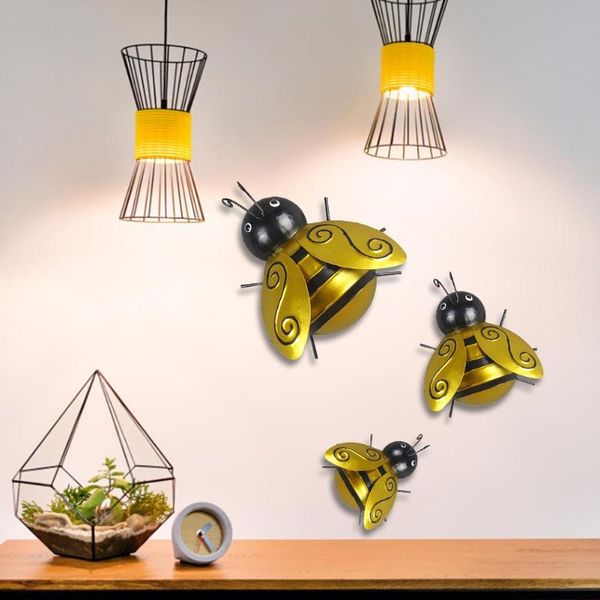 

metal bees wall hanging bee sculpture home decoration living room tv background bar garden fence ornament decorations