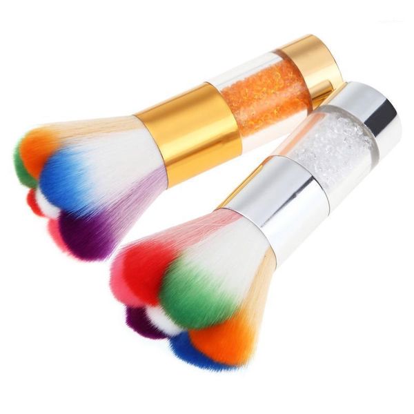 

nail cleaning brush tools file art care manicure pedicure acrylic soft remove dust flower clean for care1, Yellow