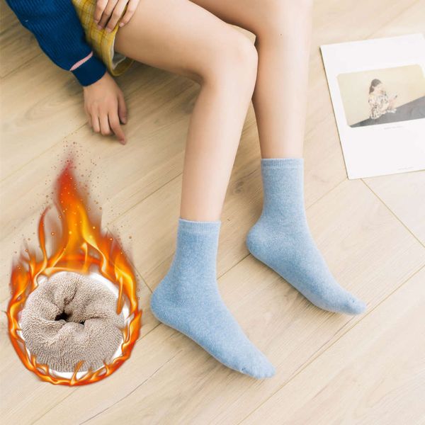 

pairs of winter snow thickened medium terry plush, Black;white