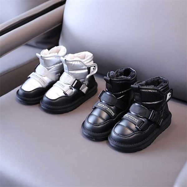

children' shoes winter children' snow boots plus velvet thickening boys and girls cotton waterproof non-slip wa 211102, Black;grey