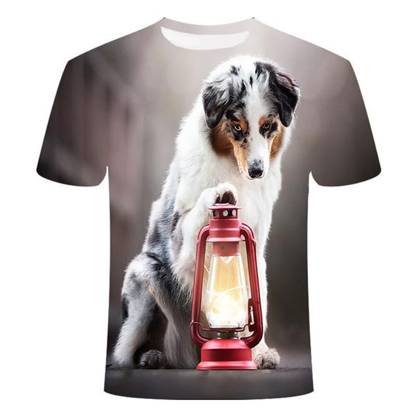 

men's t-shirts summer animal cute dog print men women 3d t-shirt boy girl cool casual clothes tshirt teens fashion birthday party gift, White;black