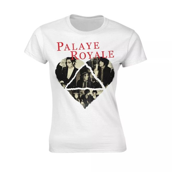 

ladies palaye royale heart official ladies women t-shirt, White;black