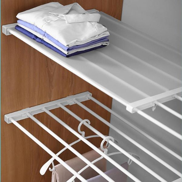 

adjustable closet storage rack nail-wall-mounted space-saving shelf coset decoration cabinet bracket/ hooks & rails