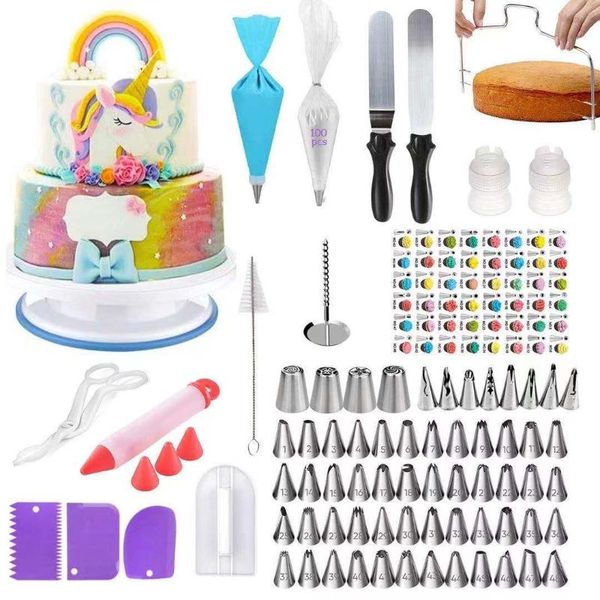 

sets cake decorating turntable baking tool korean factory direct piping nozzle bag bakeware & pastry tools