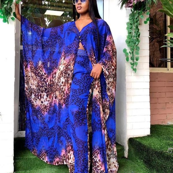 

ethnic clothing 2 piece set women africa clothes 2021 african dashiki fashion two suit long + wide pants party plus size for lady, Red