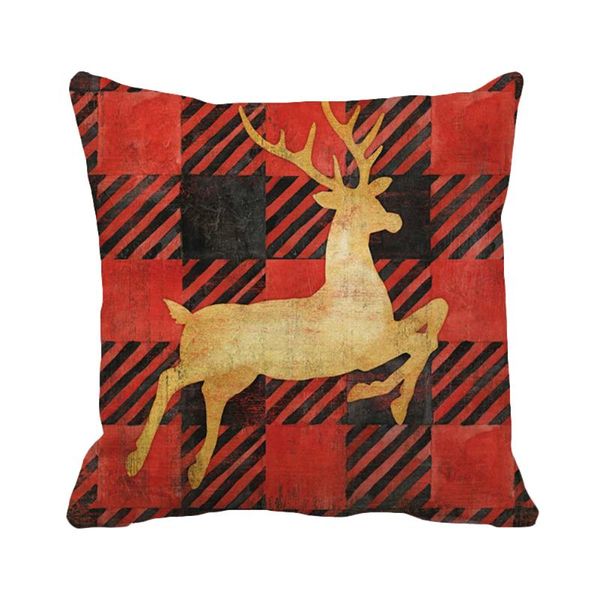 

pillow case christmas animal pattern printing square throw cover polyester peach skin pillowcase cushion car decoration