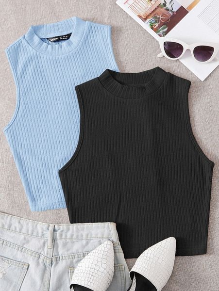 

2 pack rib-knit tank q3n7#, White