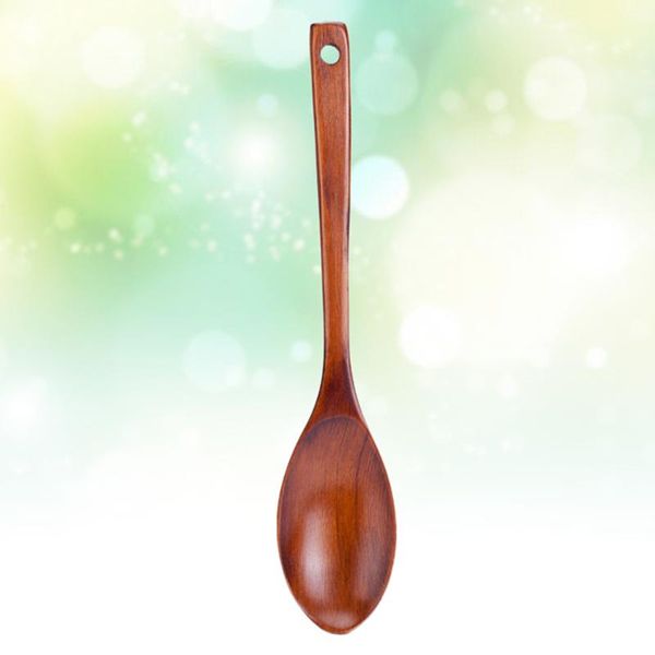 

spoons wood eatting spoon soup cooking utensil for kitchen home restaurant (31x5.8cm)