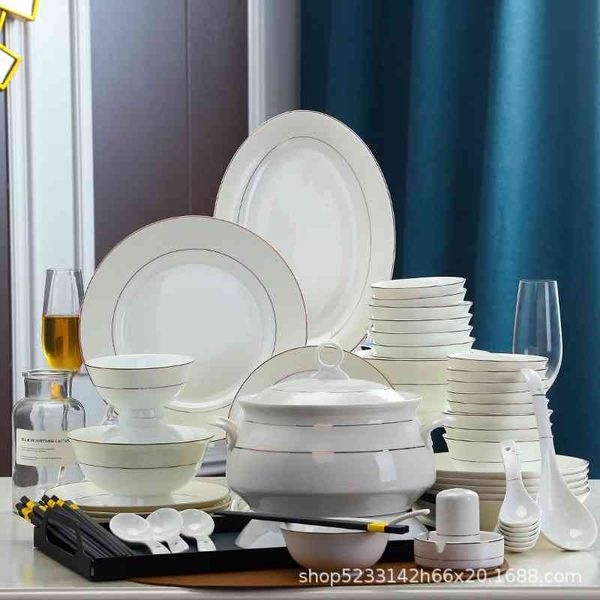 

jingdezhen ceramic bone china bowl creative tableware l family dish set gift lg