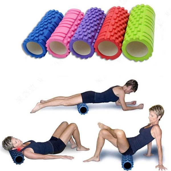 

pillow 2021 rushed real yoga waist neck back pvc foam roller blocks train gym massage grid trigger release cervical point pain