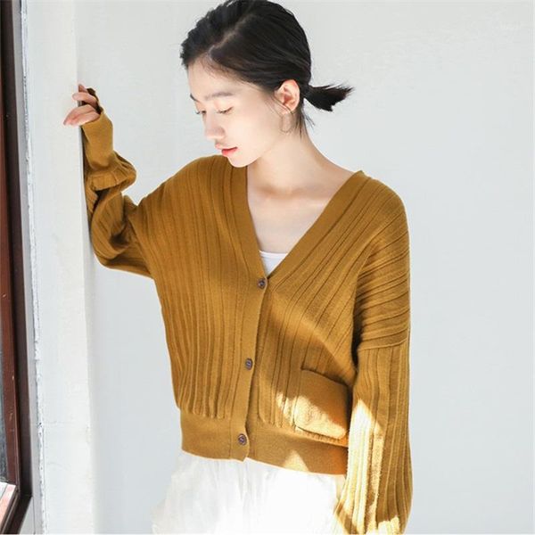 

women's sweaters korean vintage 2021 autumn solid knit cardigan open stitch sweater women, White;black