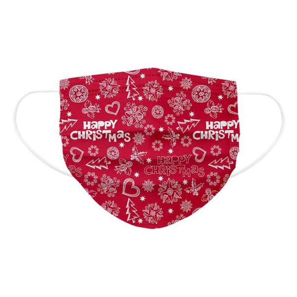 

2021 children mask christmas print series cartoon graffiti hand footprint disposable masks