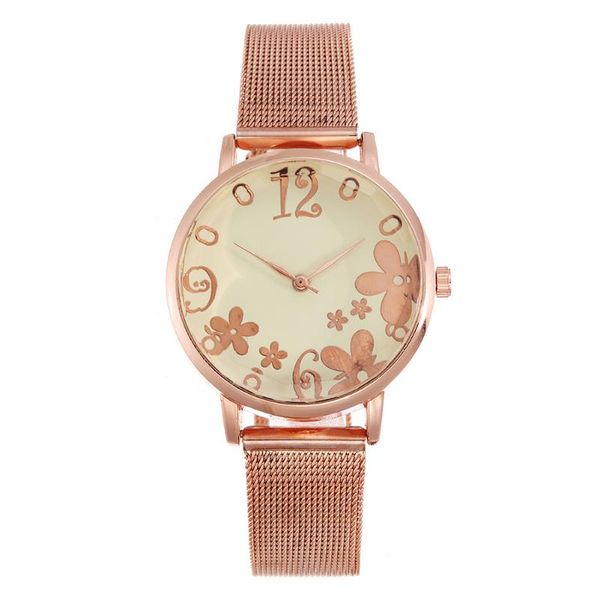 

wristwatches women watches stainless steel strap wristwatch for rose clock stylish quartz ladies watch gift box, Slivery;brown