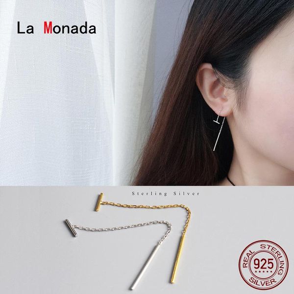 

la monada women drop earrings korean 925 sterling silver for jewelry long women's hanging stylish stick dangle & chandelier
