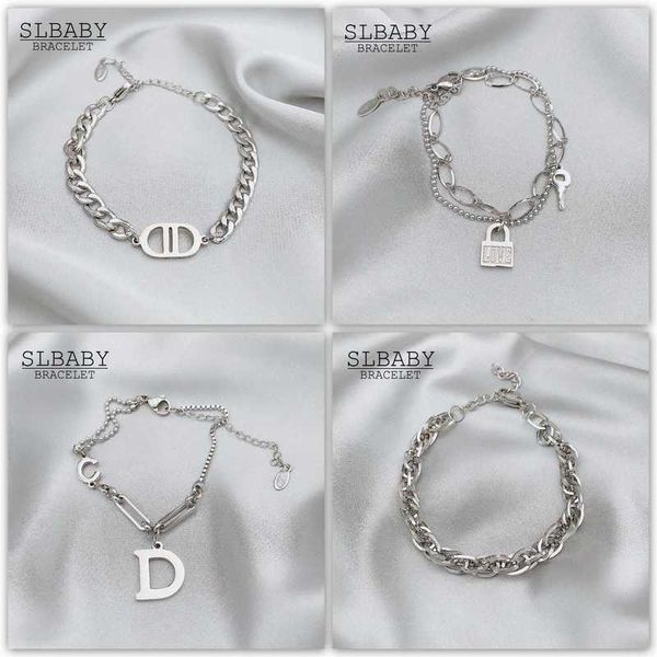 

bracelet stainls steel korean hip hop chain and women's friend bracelet, Golden;silver