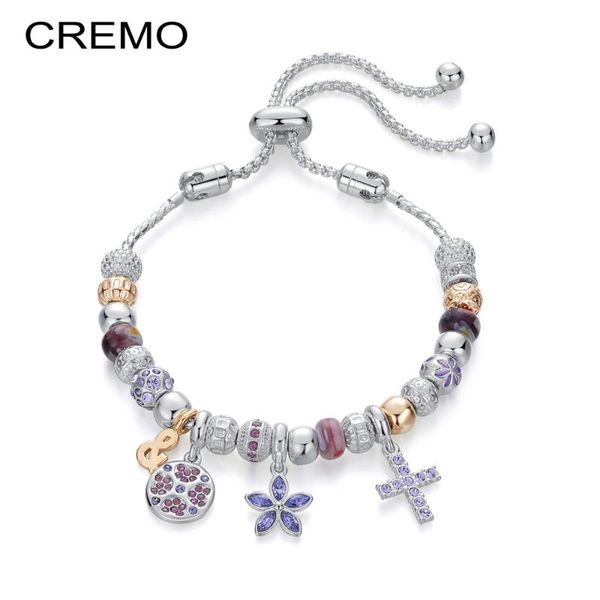 

link, chain cremo diy charm bracelet silver color heart disc bead bracelets & bangles fashion pendant jewelry accessories wedding gift, Black