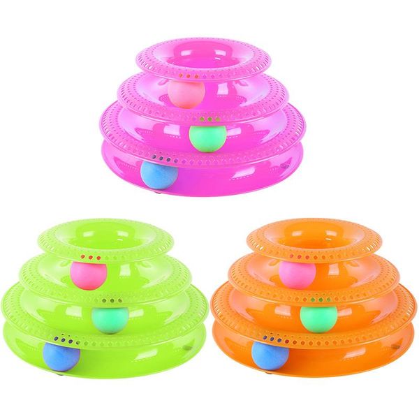 

cat toys 2021 three layers track cute pet crazy ball disk interactive amusement plate funny supplies