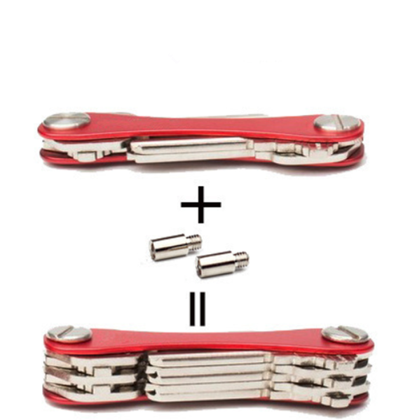 

2021 new diy pocket key wallet smart keychain key ring wallets portable compact aluminum key clip multi-functional smart clip, White;pink