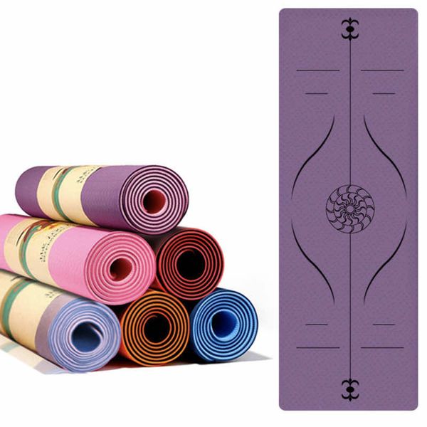 

TPE Yoga Mat Non-Slip 8mm Thick Eco-Friendly Workout Gear for Floor Exercises YJD01, Multi color