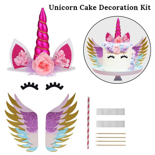 decorating supplies rainbow toppers unicorn cake flags kids birthday party favors cake decoration cupcake topper wedding unicorn party s from home furnishing88 3 35 dhgate com