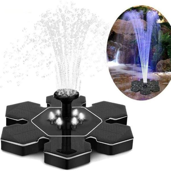 

solar powered water fountain garden patio pool pond sprinkler spray with 4 nozzles flower 2021 decorations