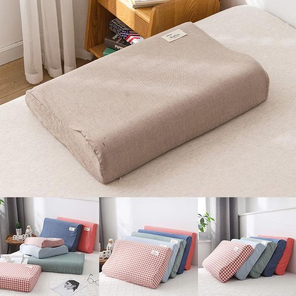 

pillow case pure cotton latex comfortable bedroom sleep memory neck health