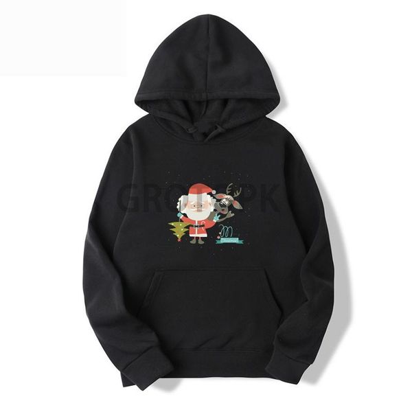 

men's hoodies & sweatshirts christmas fashion streetwear aesthetic super dalian hoodie youth pullover sweatshirt warm autumn and winter, Black
