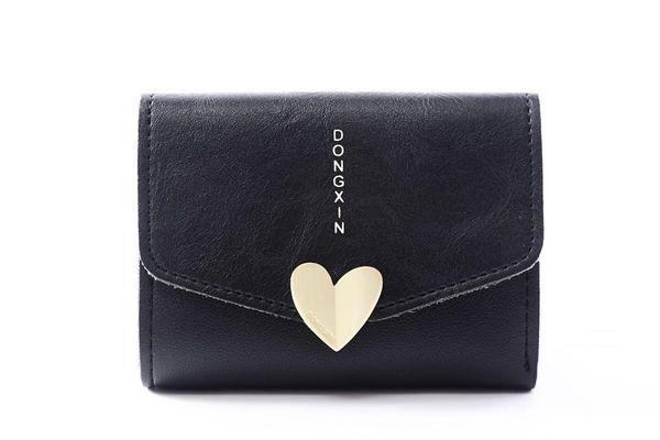 

wallets jiulin 2021 love heart short wallet purse for fashion lady lovely mini day clutch & small women card coin bags, Red;black