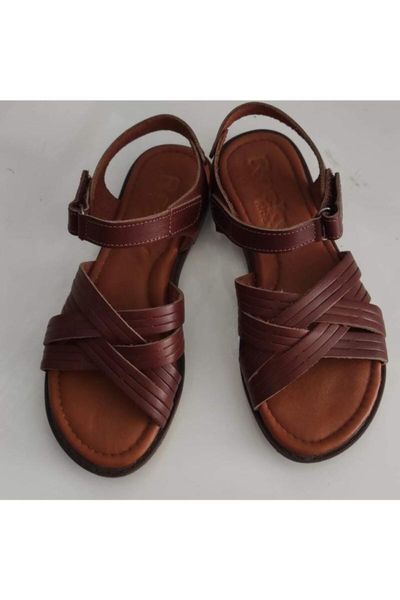 

sandals women's brown genuine leather orthopedic, Black