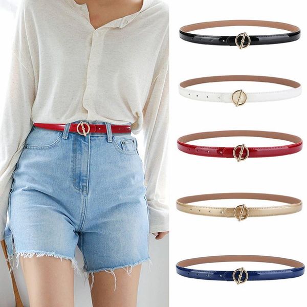 

belts women thin belt genuine leather gold smooth buckle for dress fashion adjustable pants strap riem, Black;brown