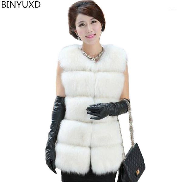 

women's fur & faux arrival winter warm fashion women import coat vest high-grade long jacket gilet, Black