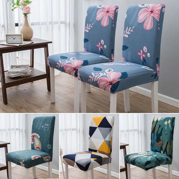 

spandex chair slipcover printed stretch elastic cover for dining room wedding banquet party housse de chaise1/2/4/6pcs covers
