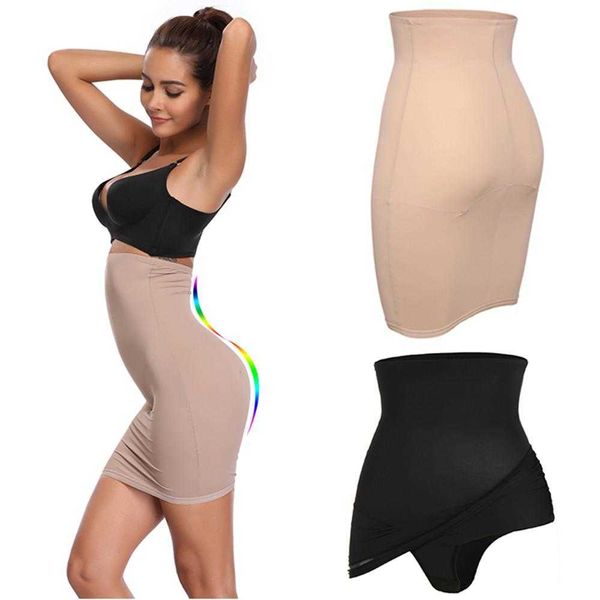 Mulheres Shapers Metade Slip Vestido emagrecimento Shaging Roupa Cintura Alta Cintura Shapewear Butt Elevador Barriga Controle de Barriga Underskirt S-3XL