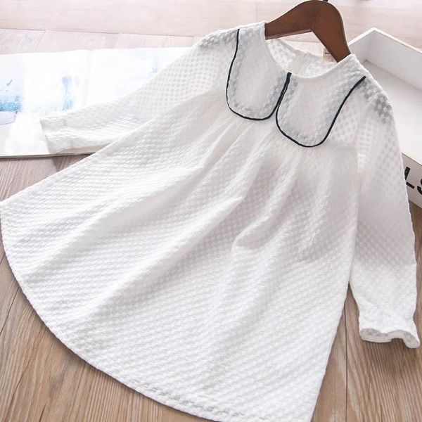 

girl's dresses 2021 fall girls white lace cotton long sleeve princess dress wholesale kids clothes, Red;yellow