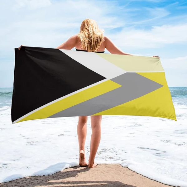 

towel abstract yellow geometric texture bath bathroom microfiber face towels sporty quick-dry for adults