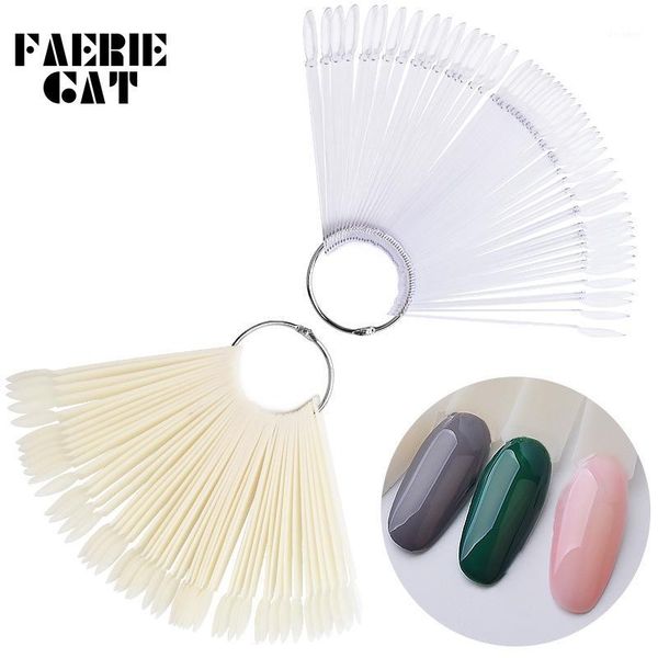 

50pcs clear/natural false nails french style acrylic uv gel fan shaped round head fake nail art tips polish display tools1, Red;gold