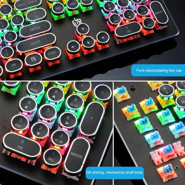 

multi-version ergonomics mechanical wired keyboard 87/104 keys green axis backlight gaming keyboards for lapcomputer gamer