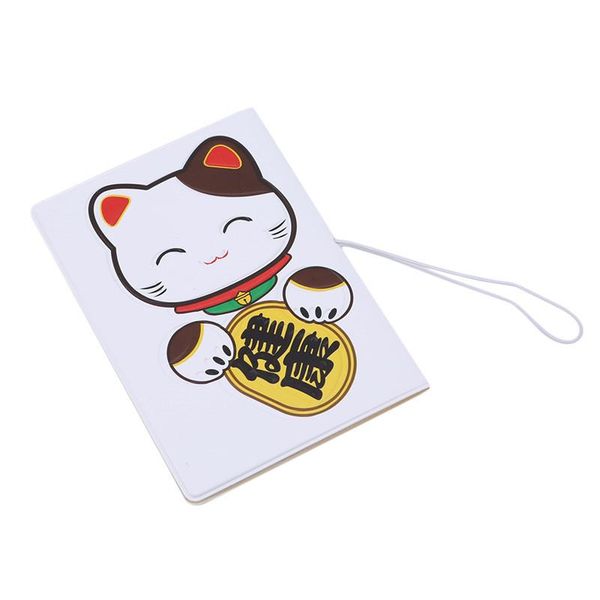 

card holders women cards cartoon fortune cat id bag simple holder travel 3d passport cover femme, Brown;gray