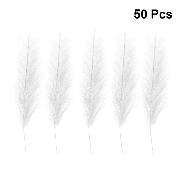 

50pcs imitation feather phoenix-tail ferns lifelike artificial plants wedding holding flowers (white) decorative & wreaths